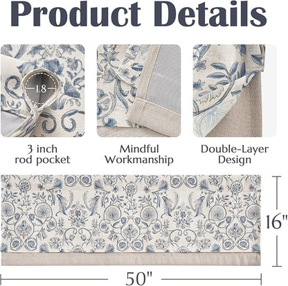 jinchan Linen Valance Kitchen Curtain - Image 5