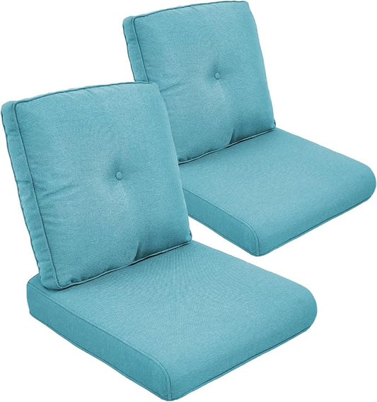Outdoor Chair Cushion Set of 2, Waterproof Outdoor Seat Cushions 25x22 by moosprr