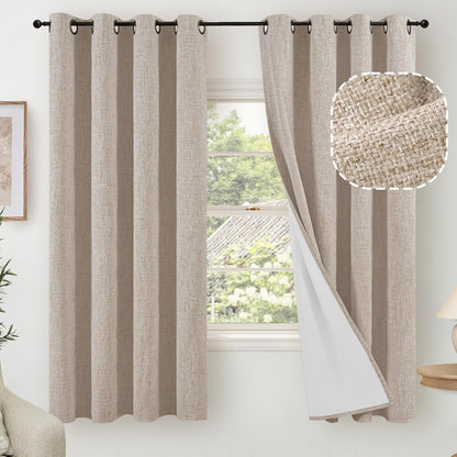 lajode linen blackout curtains 63 inches long, main product view