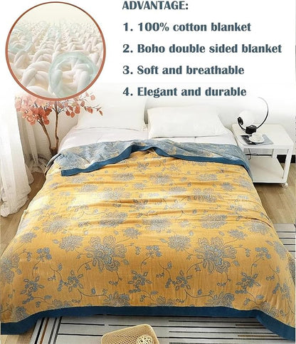 MSGKV Boho Throw Blanket Fall Blanket 100% Cotton Boho Couch Cover, Versatile - Image 6