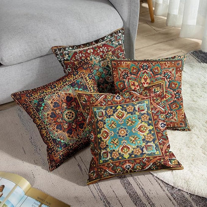 Sanwarm Throw Pillow Covers Home Decor Set of 4 Tribal Eastern Geometric - Image 6