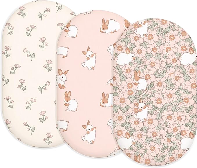 Bassinet Sheets for Baby Girls Boys 2 Pack, Fitted Baby Mattress Sheet for by Home