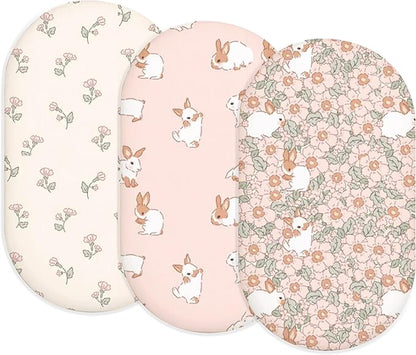 Bassinet Sheets for Baby Girls Boys 2 Pack, Fitted Baby Mattress Sheet for by Home