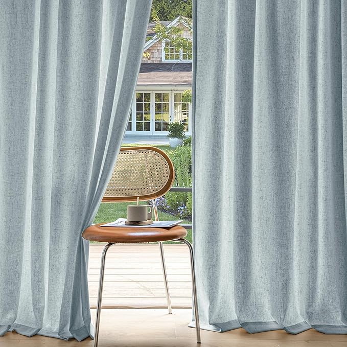MIULEE Non-See-Through Privacy Linen Curtains 2 Panels, Light Filtering Window by MIULEE