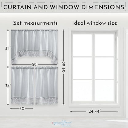 American Linen Café Curtains for Kitchen, Bathroom Curtains - Image 6