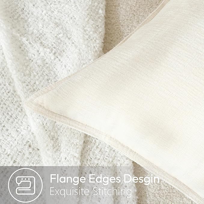 Stellhome Pack of 2 Soft Textured Throw Decorative Pillow Covers Square Accent - Image 3