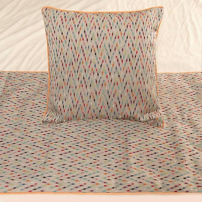The HomeCentric King Queen Twin Beige & Multicolor Luxury Queen 74"x18" Bed - Image 4
