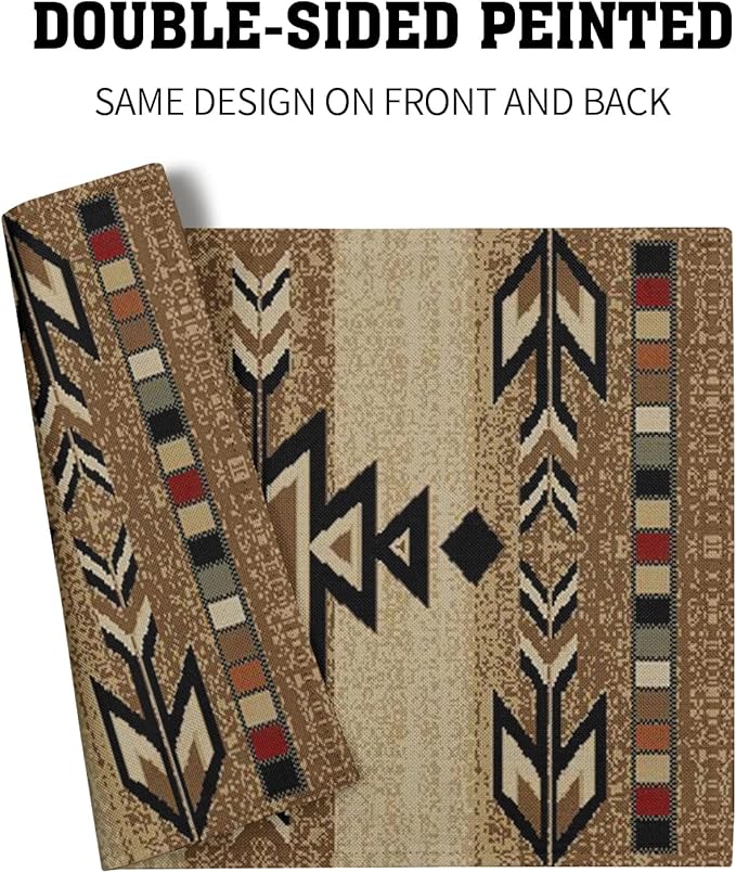 Giwawa Southwestern Placemats Rustic Tribal Geometric Decorative Table Mat - Image 5