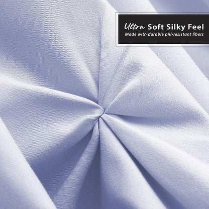 Nestl Ice Blue Bed Skirt Queen Size, Pinch Pleat Queen Bed Skirt, Hotel Quality - Image 5