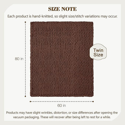 Carriediosa Chunky Knit Throw Blanket 60" X 80" Twin, 100% Hand Made Large - Image 3