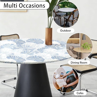 Fitted Round Tablecloth with Elastic Edge – Washable, Wrinkle-Free Table Cover - Image 4