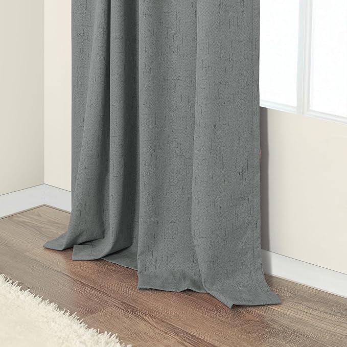 Office Curtains for Windows 102 Inches Long 2 Panel Set Blackout Back Tab - Image 8