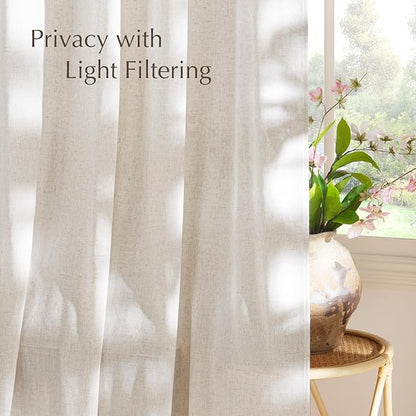 NICETOWN Linen Curtains 84 inches Long, Grommet Thick Flax Linen Privacy Assured - Image 4