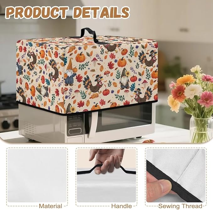 Microwave Oven Cover, Thanksgiving Turkey Dustproof Machine Protector - Image 7