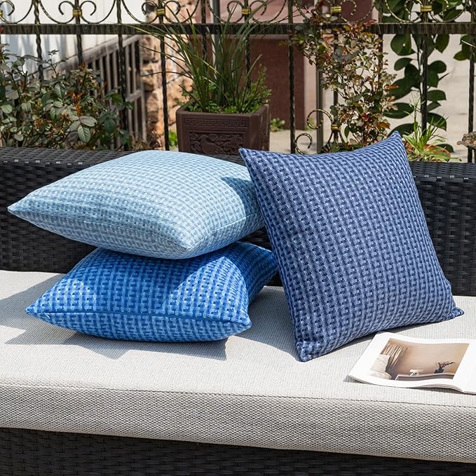 Kevin Textile Outdoor Waterproof Throw Pillow Covers Pack of 2 Weaving Texture - Image 5