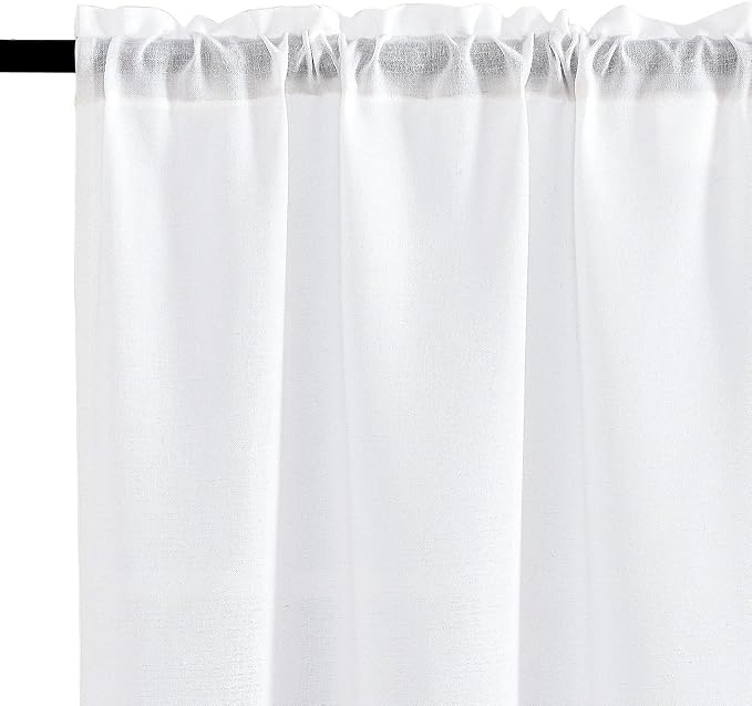 jinchan Linen Kitchen Curtains and Valance Set Tier Curtains 36 Inch Length - Image 3
