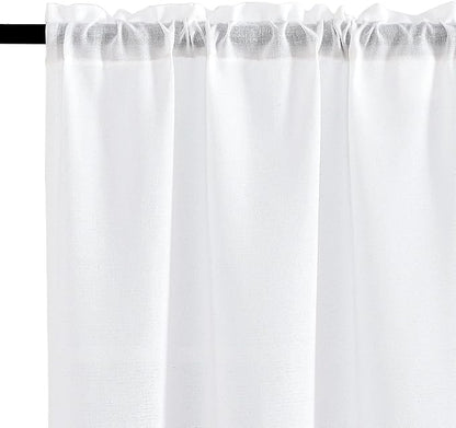 jinchan Linen Kitchen Curtains and Valance Set Tier Curtains 36 Inch Length - Image 3