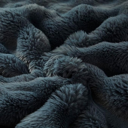 Faux Fur Throw Blanket for Couch Cozy Fuzzy Soft Plush Thick Fluffy Fleece - Image 3