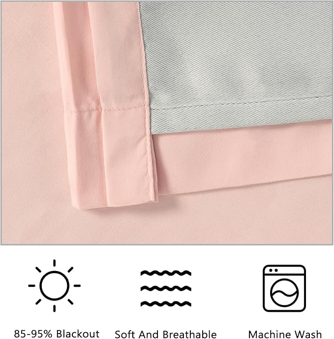 Luxurious Peach Pink Blackout Curtains - Image 5