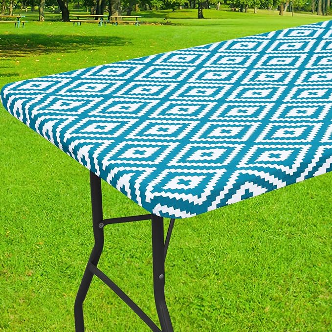 Smiry Rectangle Picnic Table Cloth, Waterproof Elastic Fitted Outdoor by Smiry