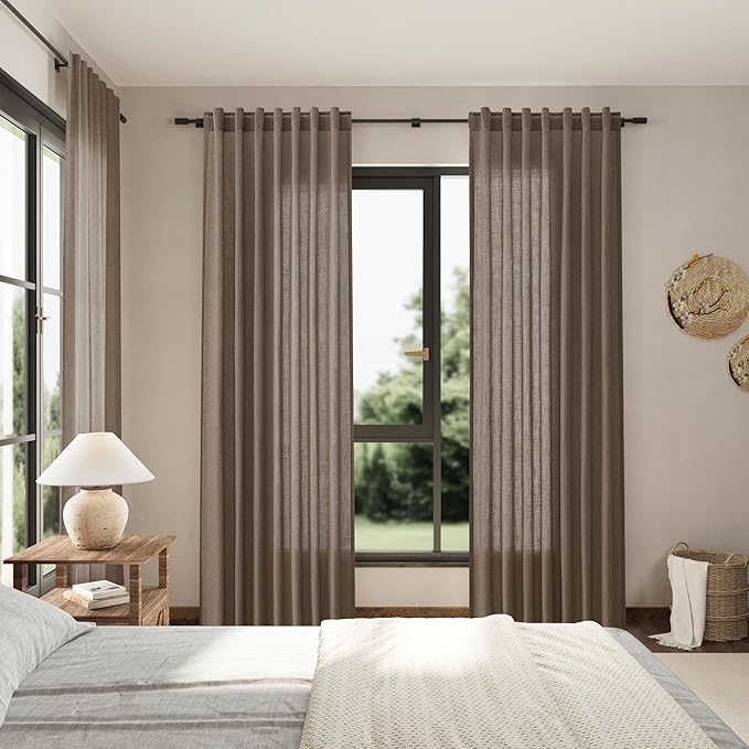 Light Brown Linen Curtains 84 Inches Long - Image 8