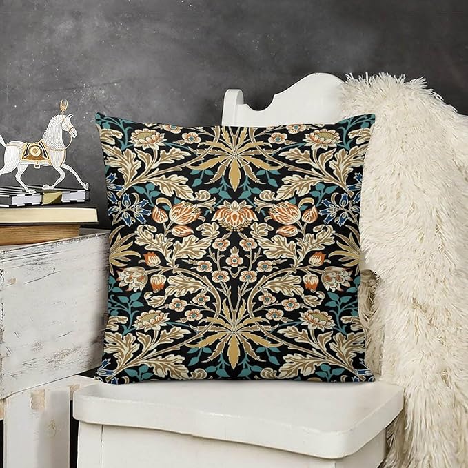 William Morris Floral Original Throw Pillow Covers Boho Chic Retro Floral Cozy - Image 3