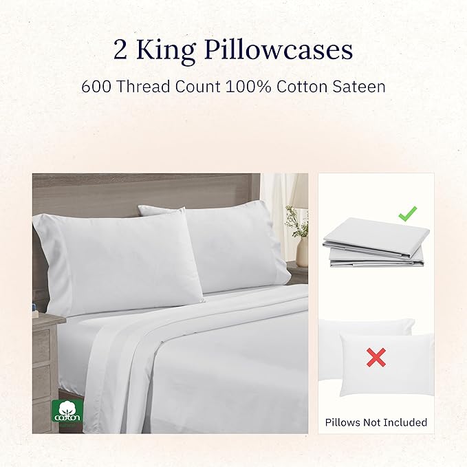 California Design Den Hotel Quality King Pillow Covers Set of 2 - Image 3