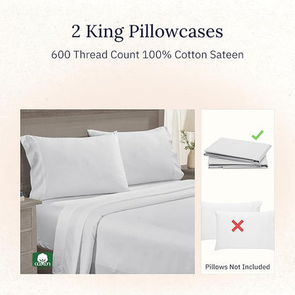 California Design Den Hotel Quality King Pillow Covers Set of 2 - Image 3