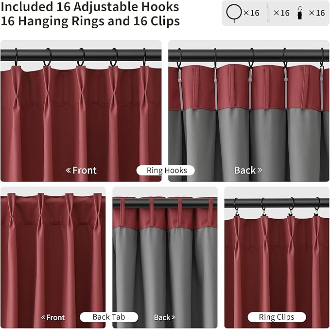 Pinch Pleat Linen 100% Blackout Curtains 90 Inches Long - Image 3