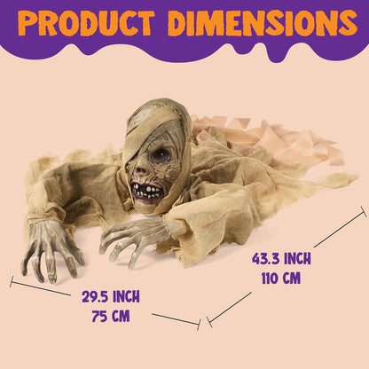 JOYIN Halloween Zombie Groundbreaker Outdoor Decoration, Zombie Groundbreaker with Light-up Eye and Creepy Sound (IR Sensor Activated) for Halloween Outside, Lawn, Graveyard Decor, Haunted House Props