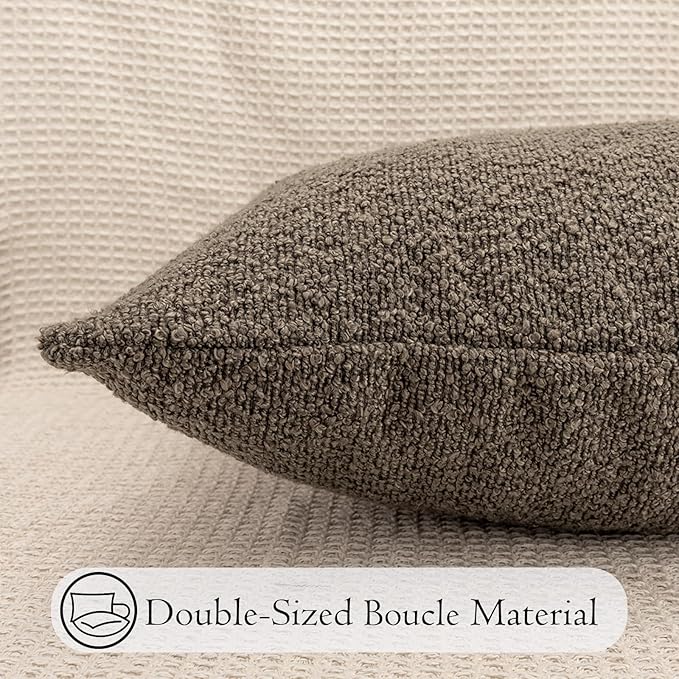20x54 inch Neutral Boucle Body Pillow Cover - Image 6