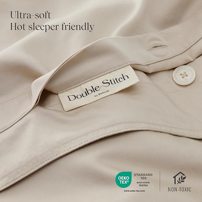 Double Stitch Cotton Tencel Duvet Cover - Image 3