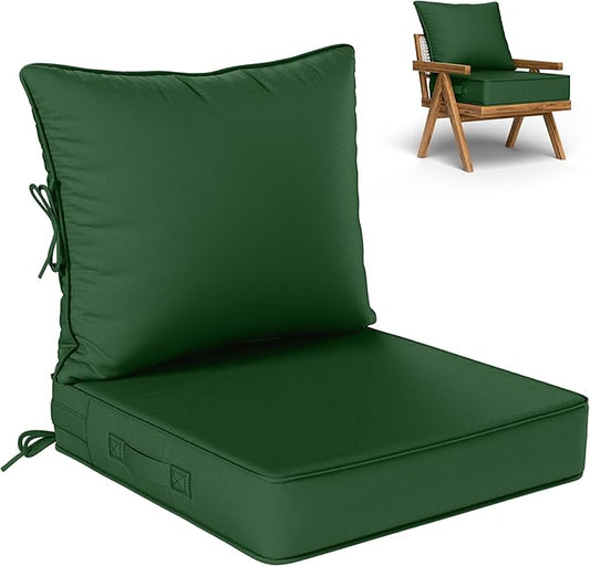 Outdoor Seat Cushion Set 22 L × 22 W × 4 H Inch Waterproof & Fade Resistant by VisitheKimunukStore