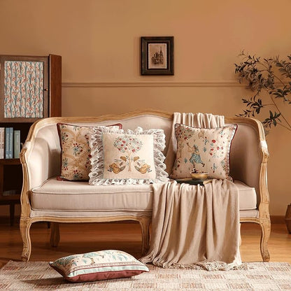patdrea Designer Pack of 4 Throw Pillow Covers, Farmhouse Vintage Linen - Image 2