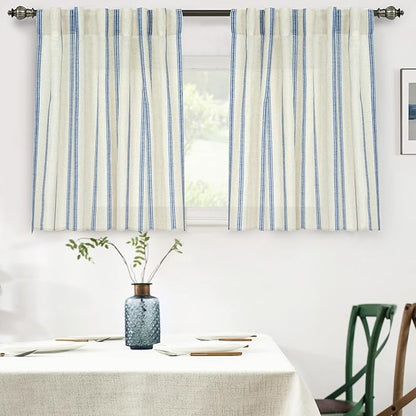 DriftAway Farmhouse Vertical Striped Linen Blend Textured Light Filtering Semi by DriftAway