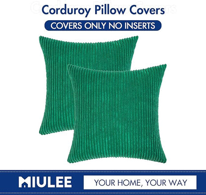 MIULEE Pack of 2 Corduroy Soft Soild Decorative Square Throw Pillow Covers Set - Image 6