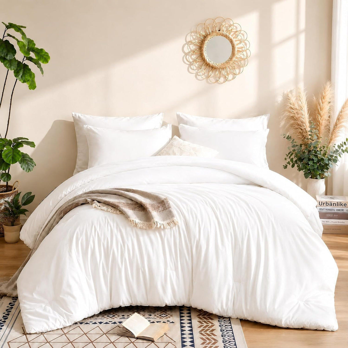 weigelia white comforter set queen size, all season, main product view
