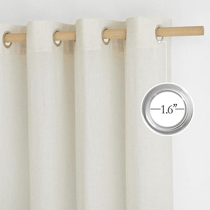 NICETOWN Linen Curtains 96 inches Long, Grommet Privacy Added - Image 3