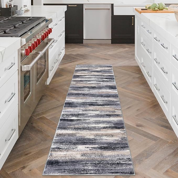 Modern Abstract Runner Rug 2x6 - Image 2