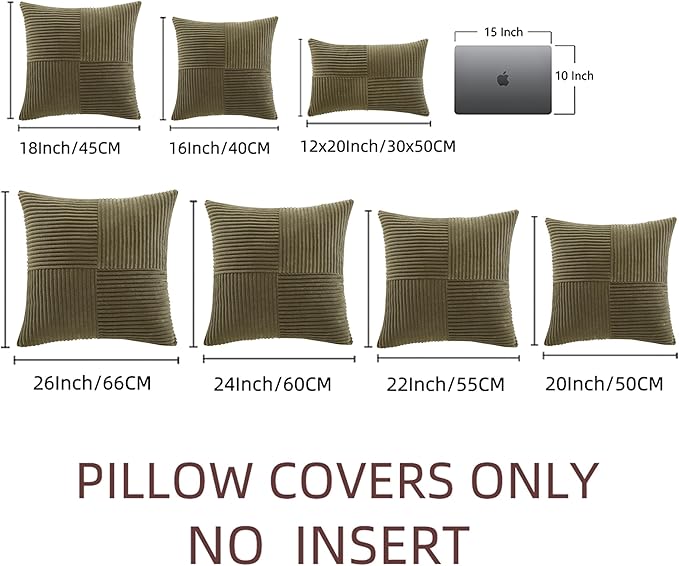 Fancy Homi 2 Packs Olive Green Lumbar Decorative Throw Pillow Covers 12x20 Inch - Image 8