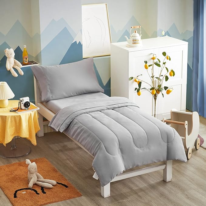 UOZZI BEDDING 4 Pieces Toddler Bedding Set Ultra Soft and Breathable Toddler - Image 2