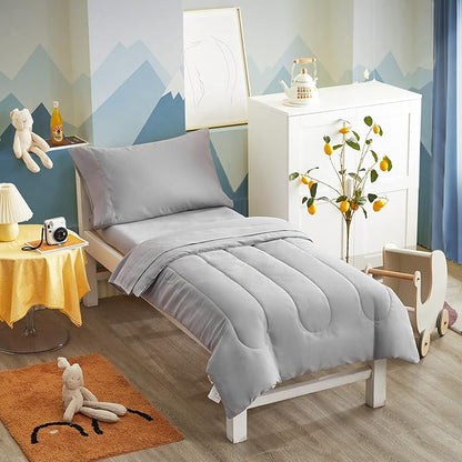 UOZZI BEDDING 4 Pieces Toddler Bedding Set Ultra Soft and Breathable Toddler - Image 2