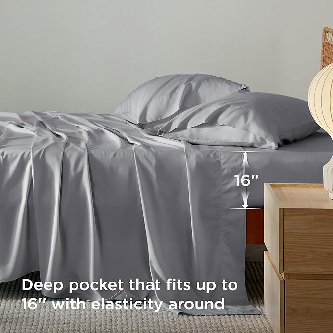 Bedsure Cooling Sheets Twin XL, Rayon Derived from Bamboo, Breathable & Soft - Image 3