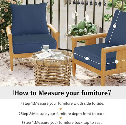 Outdoor 24x24 Inch Deep Seat Patio Cushion Set Outdoor Chair Cushions - Image 6