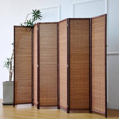 furnnylane 6 panel bamboo room divider - 5.6, side view