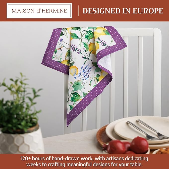 Maison d' Hermine Cloth Napkins Set of 4 100% Cotton Soft & Durable Everyday - Image 2