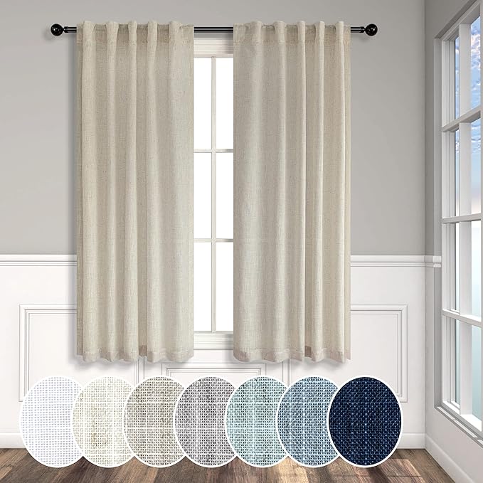 Flax Linen Curtains 38 Inch Width by Pitalk