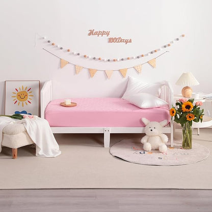 NTBAY 2 Pack Waterproof Crib Mattress Protector, Quilted 28"x52" Toddler Fitted - Image 5