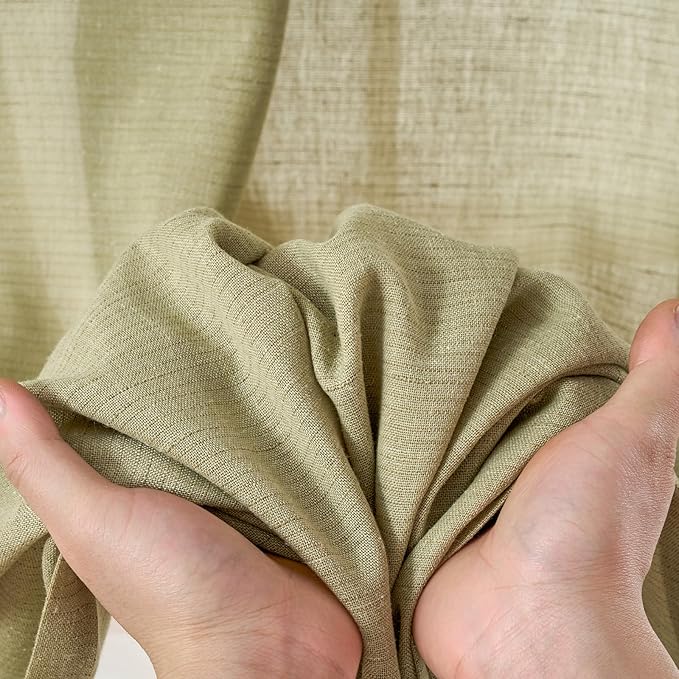 jinchan Linen Blend Curtains 90 inch Length 2 Panels - Image 6