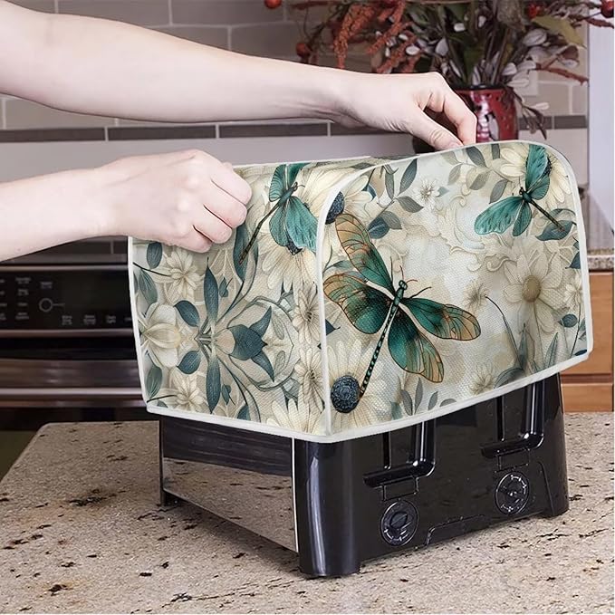 Dragonfly Daisy Toaster Cover 4 Slice Stain Resistant Bakeware Covers，Washable - Image 3